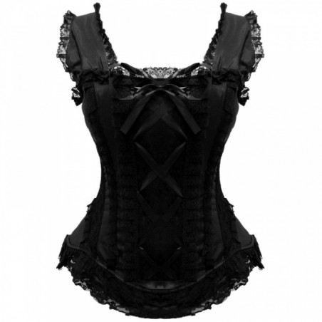 Burleska Jasmin Corset bretelles velours noir