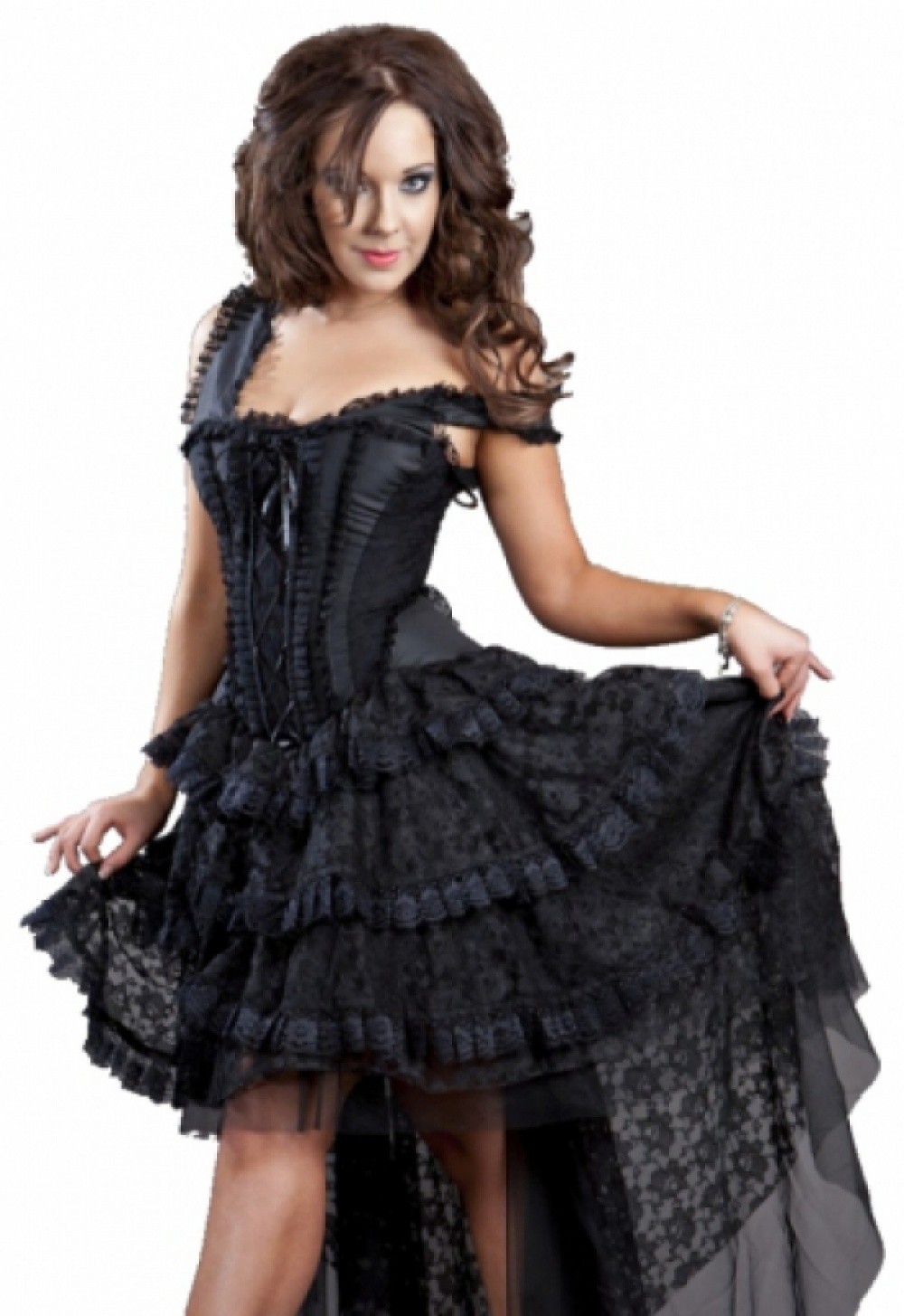 Burleska Ophélie Robe corset Taffetas et dentelle noir