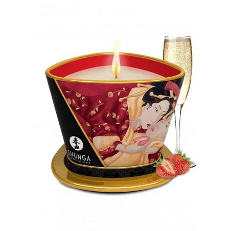 Shunga bougie de massage parfumé fraise