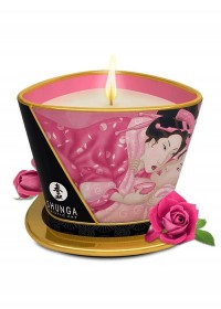 Shunga petite bougie de massage pétales de rose