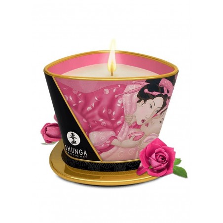 Shunga petite bougie de massage pétales de rose