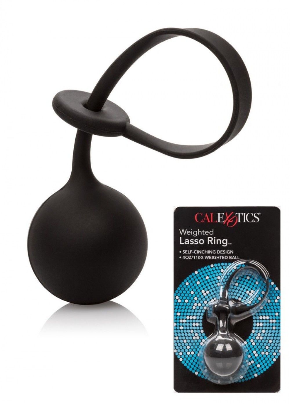 Cockring avec poids pour les couilles Weighted Lasso Ring noir Boule