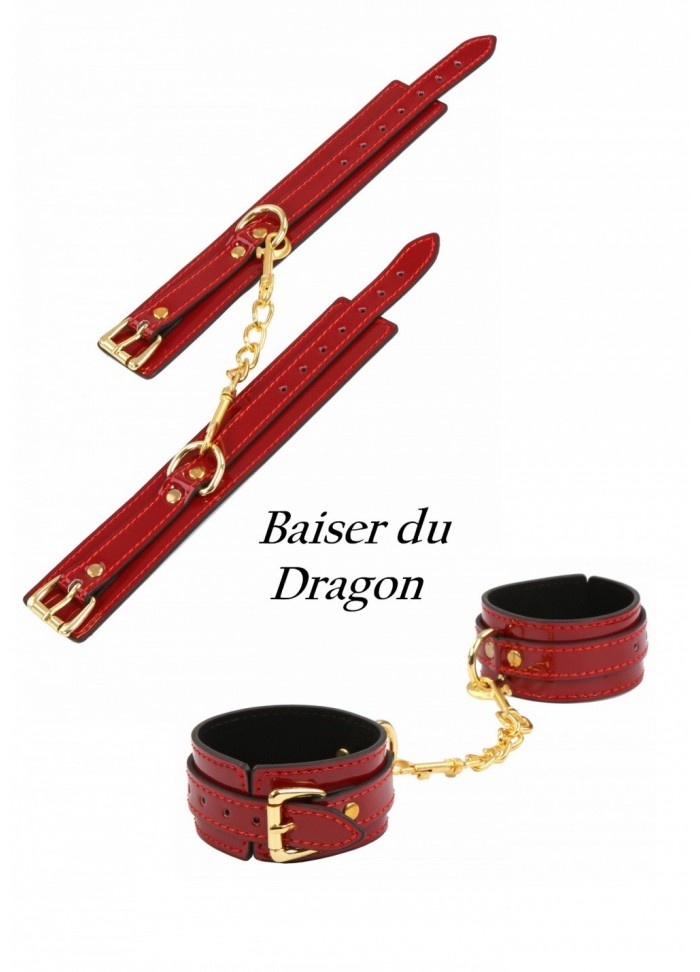 Menottes poignets Baiser du Dragon Vinyls Rouge