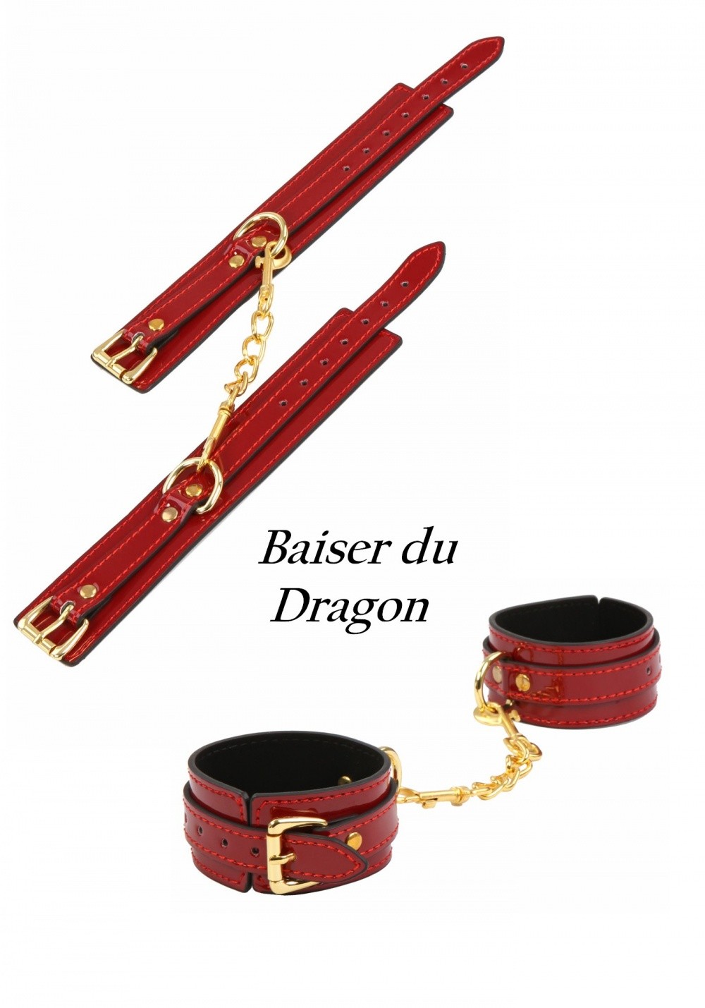 Menottes poignets Baiser du Dragon Vinyls Rouge