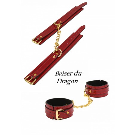 Menottes cheville Baiser du Dragon Vinyls Rouge