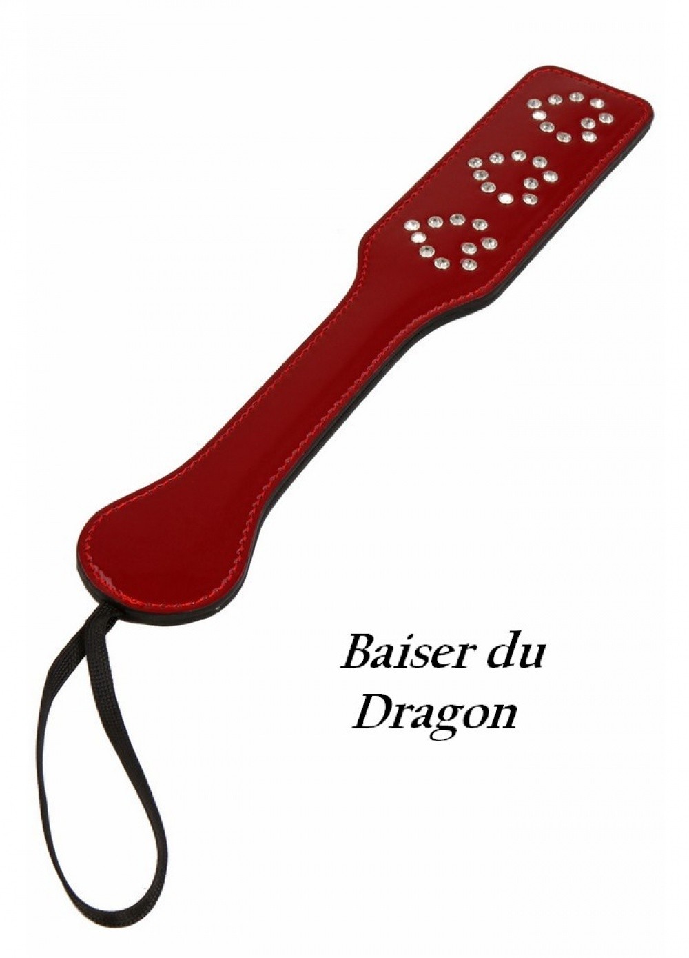 Paddle Baiser du Dragon Coeur Strass Vinyls Rouge