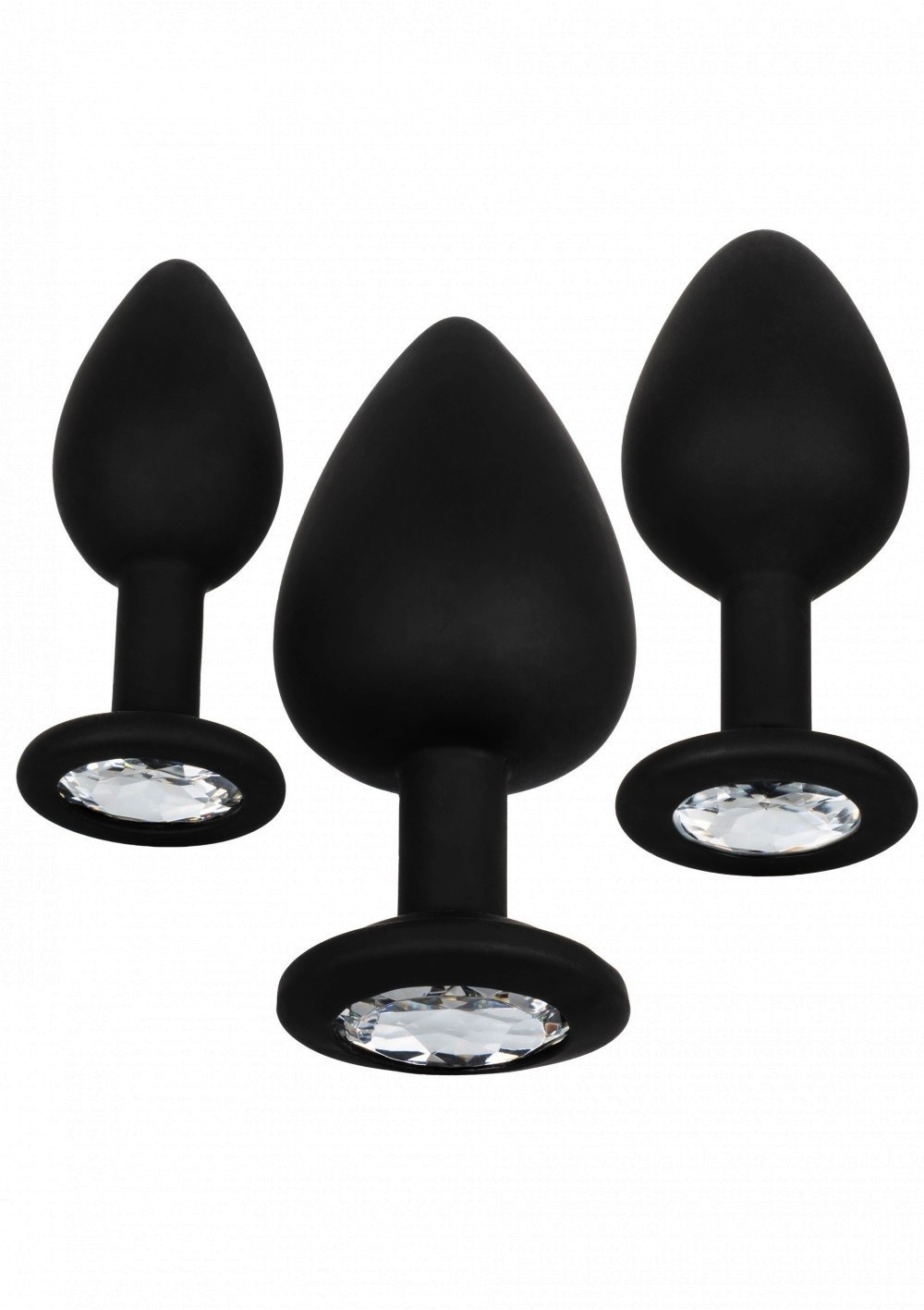 3 plug bijoux Silicone Silicone Gem Anal Kit noir