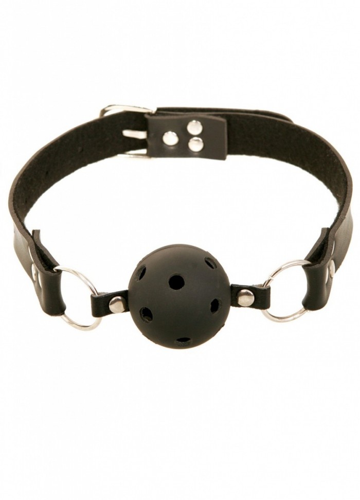 Bâillon boule perforée Breathable ball gag noir sophie libertine