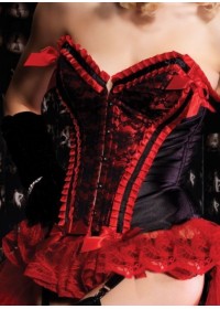 Corset Burlesque Noir et rouge