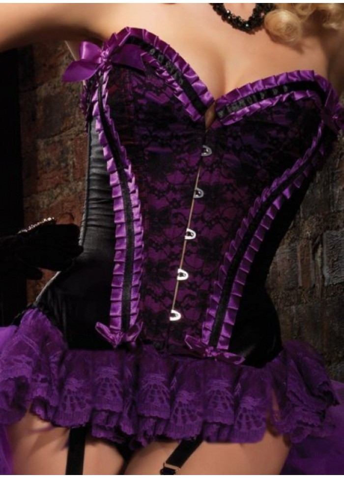 Corset Burlesque Noir et violet