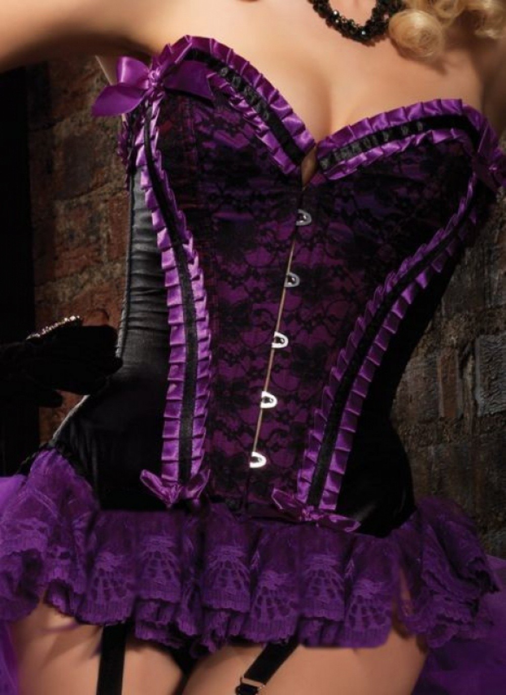 Corset Burlesque Noir et violet
