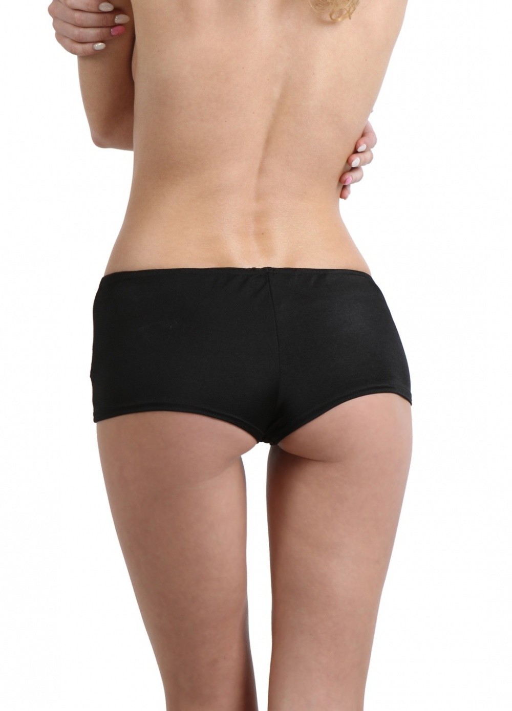 Spazm1919-Short en lycra noir opaque pour femme