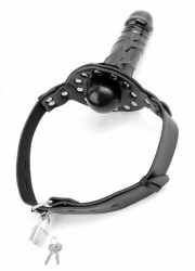 Baillon gode Deluxe Ball Gag Whit Dildo noir