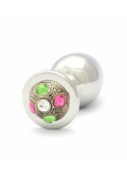 Rosebud Plug anal acier Strassbud multicolor - XL