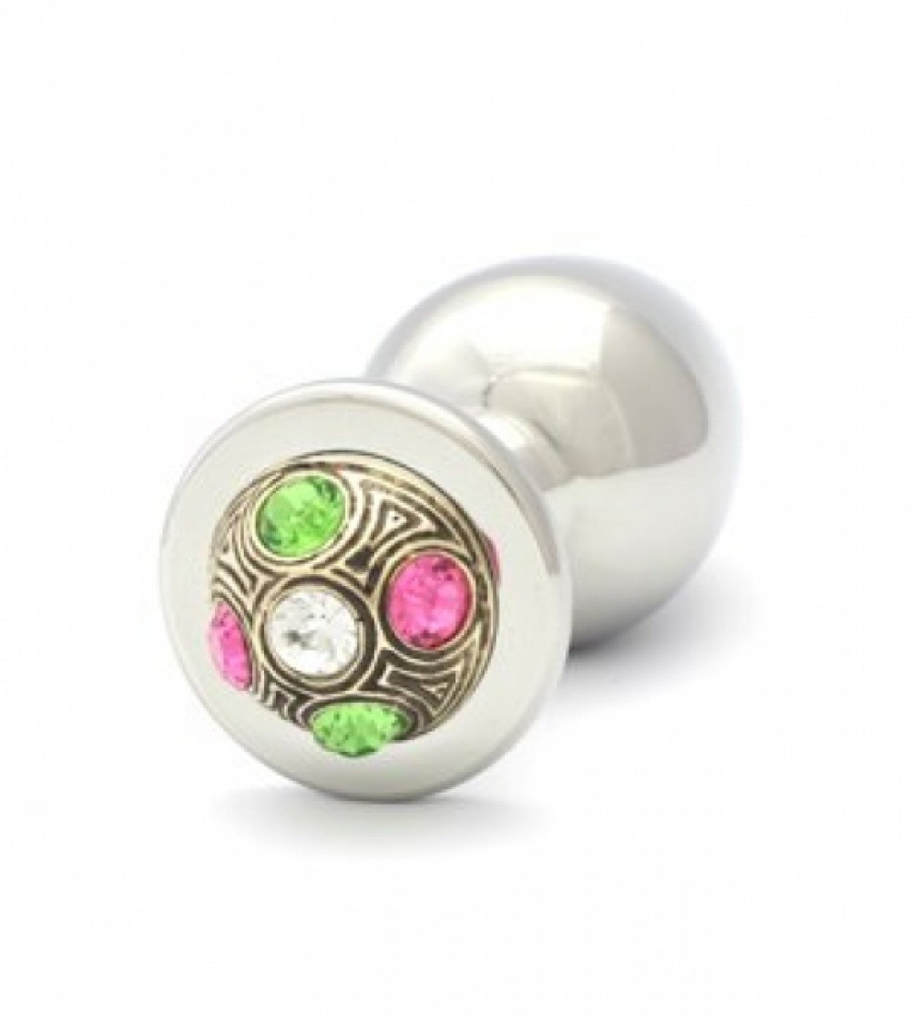 Rosebud Plug anal acier Strassbud multicolor - XL