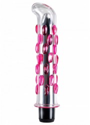 Icicles N°19 - Vibromasseur gode en verre rose vibrant