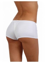 Short sexy et court en wetlook blanc pour femme