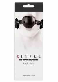 Baillon boule perforé Sinful vinyl noir boite