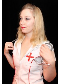 Uniforme tenue Infirmière Vinyls blanc croix rouge