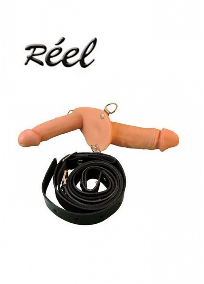 Réel N°181 Gode ceinture femme gode double vaginal et externe Pascal