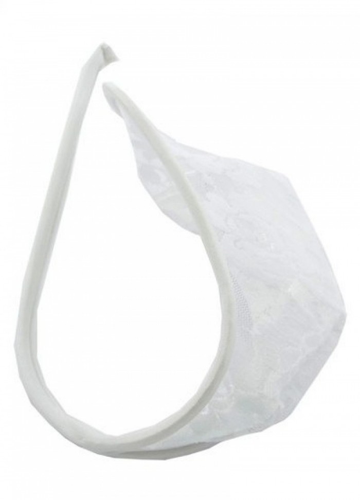 C String dentelle homme blanc