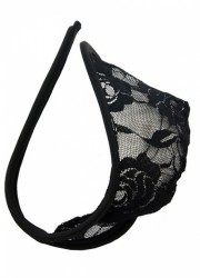 C String dentelle homme noir