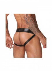 All-String homme jockstrap aspect cuir noir