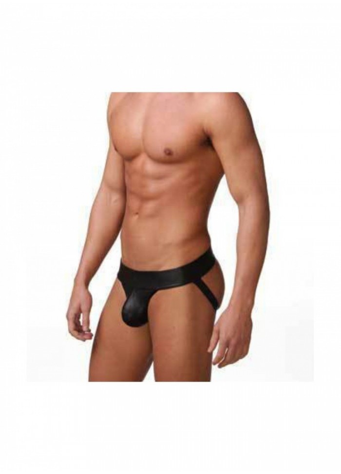 Lovers-String homme jockstrap aspect cuir noir