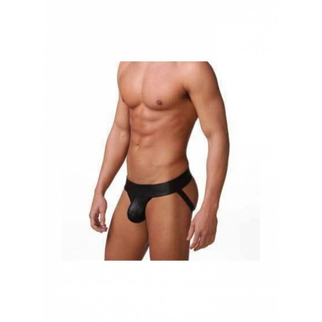 Lovers-String homme jockstrap aspect cuir noir