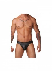 Lovers-String homme jockstrap aspect cuir noir face