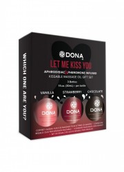 Dona-Coffret 3 Huiles de massage aphrodisiaque Let Me Kiss You