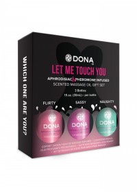 Dona-Coffret 3 Huiles de massage aphrodisiaque Flirty-Sassy-Naughty