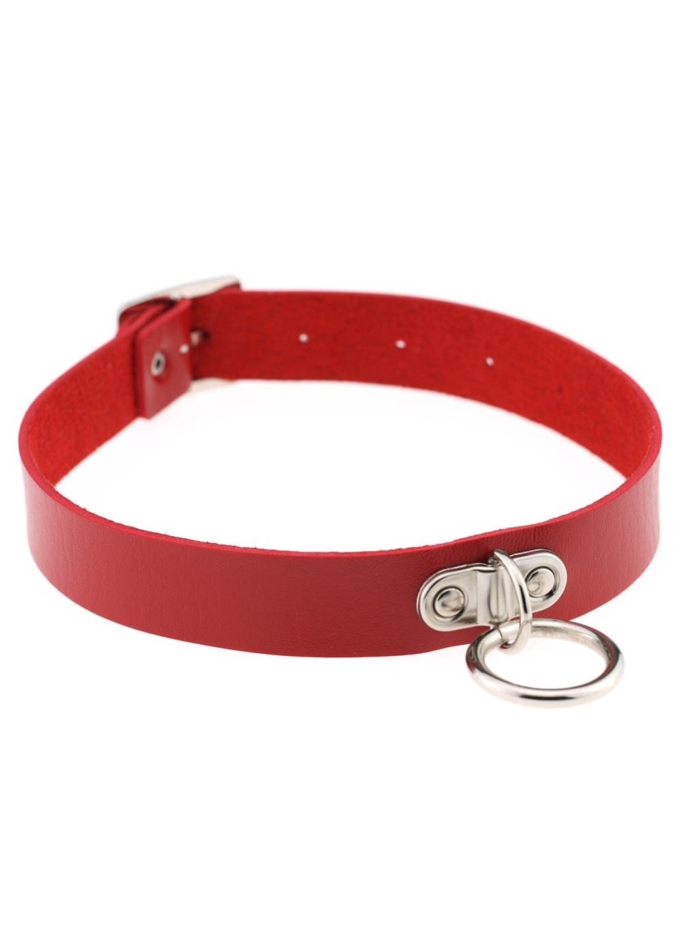 Collier 314-Cuir avec anneau rouge