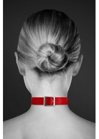 Collier 314-Cuir avec anneau rouge