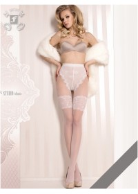 Collant sexy blanc avec dentelle florale