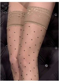 Fantasm Polka Bas autofixant beige plumetis noir