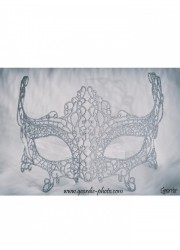 Loup masque dentelle argent