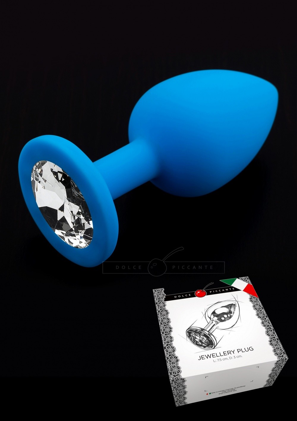 Plug anal bijou Jewellery silicone  Bleu
