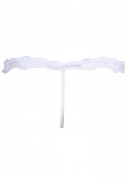 String travesti ficelle étui dentelle Soubrette blanc dos