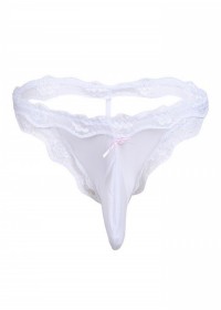 String travesti ficelle étui dentelle Soubrette blanc