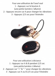 Oeuf vibrant télécommandé et rechargeable 10 vitesses