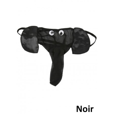 String rigolo homme Eléphant noir