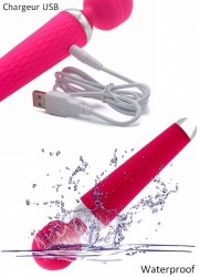 Baguette de massage rechargeable Luxy 20 cm rose waterproof