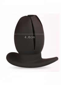 Plug anal pétales tunnel silicone noir taille ferme
