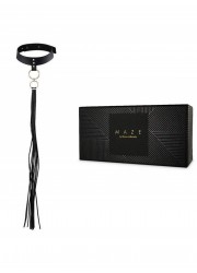 Collier ras de cou Maze Tassel Chocker  sexy avec lanieres style martinet en cuir noir