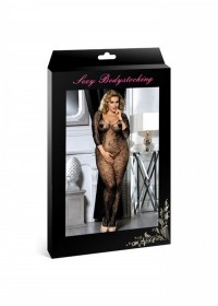 Combinaison ouverte résille Sexy Bodystocking noir Grande Taille N2