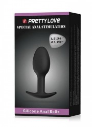 PrettyLove Boule geisha anale noir Ø 3cm L 8.4 cm