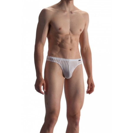 lafBenz 1865-Slip homme BrazilBrief rayures transparent blanc