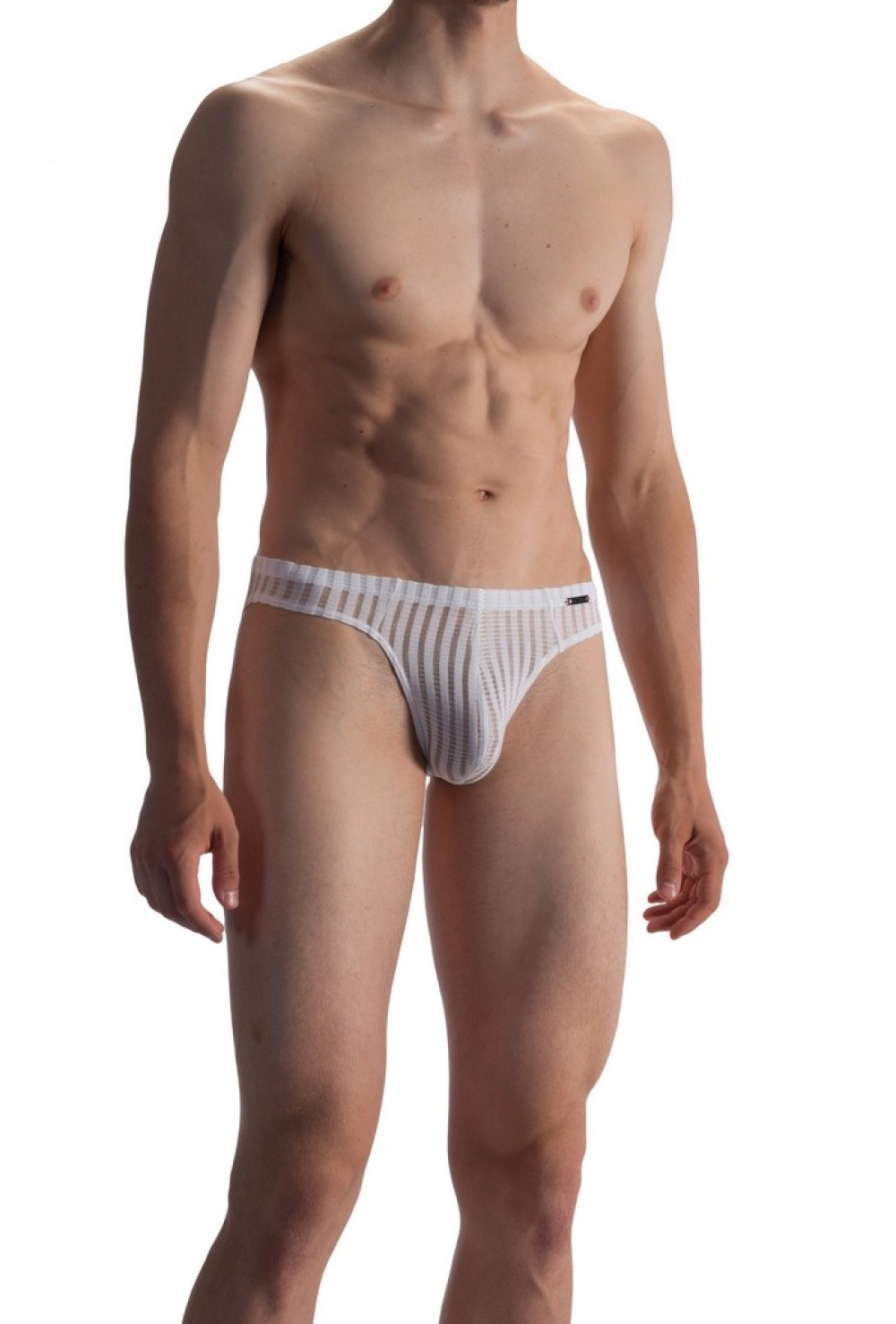 lafBenz 1865-Slip homme BrazilBrief rayures transparent blanc