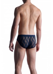 ManStore M853-Slip RetroBrief homme dentelle bleu